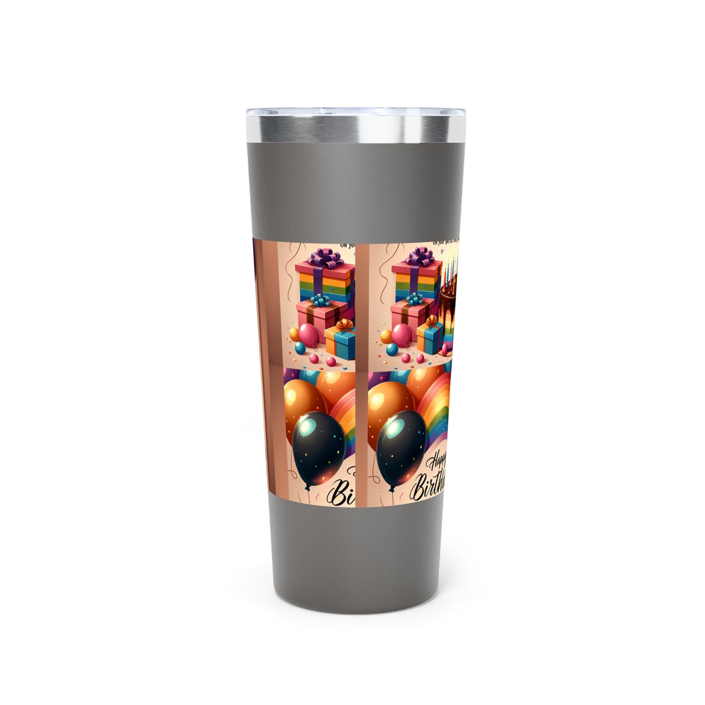 Happy Birthday Copper Tumbler | Insulated Travel Mug | Gift for Him/Her | Fun Birthday Decor | Reusable Drinkware
