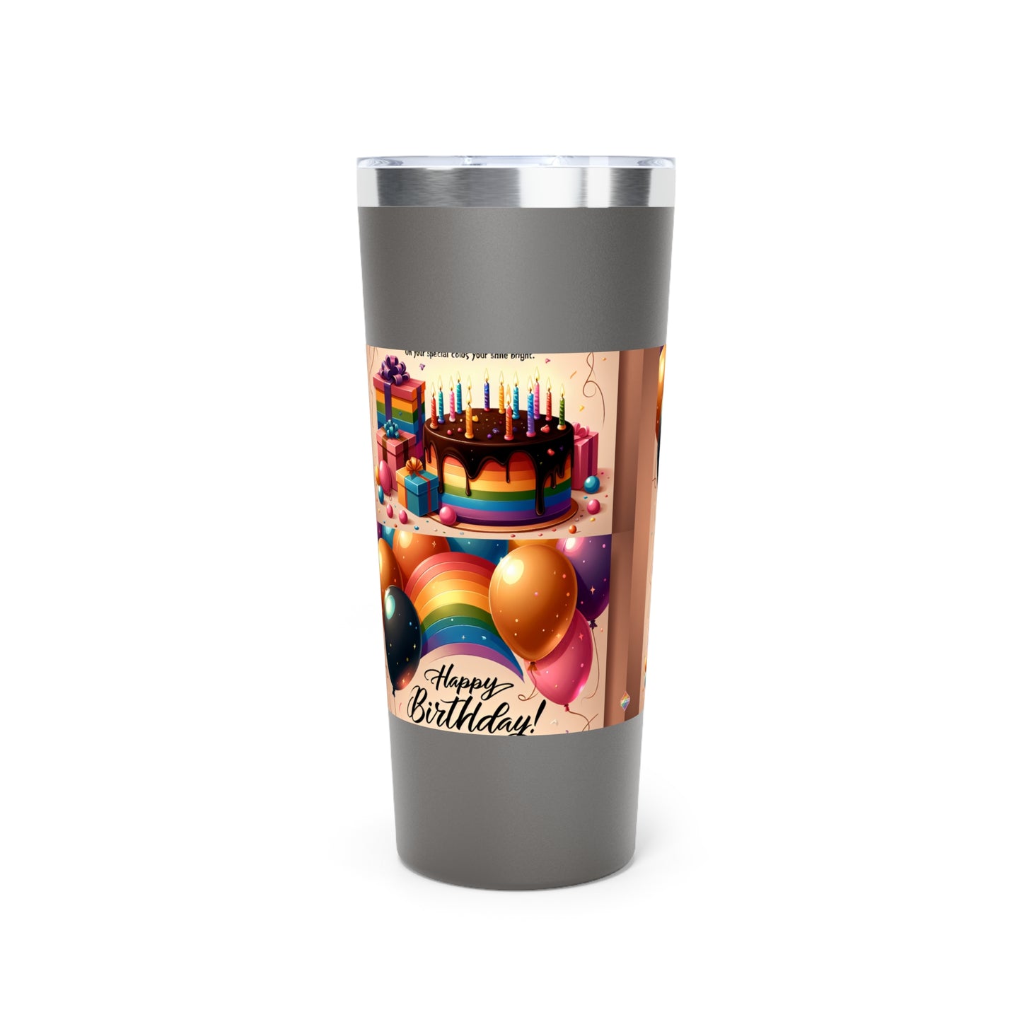 Happy Birthday Copper Tumbler | Insulated Travel Mug | Gift for Him/Her | Fun Birthday Decor | Reusable Drinkware